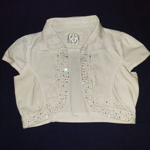 𝅺GIRLS Justice White Denim Shrug